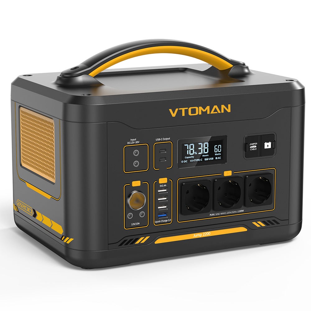 Station d'Énergie Portable VTOMAN Jump 2200 2200W, 1548Wh LiFePO4, Capacité Extensible 3096Wh - 9