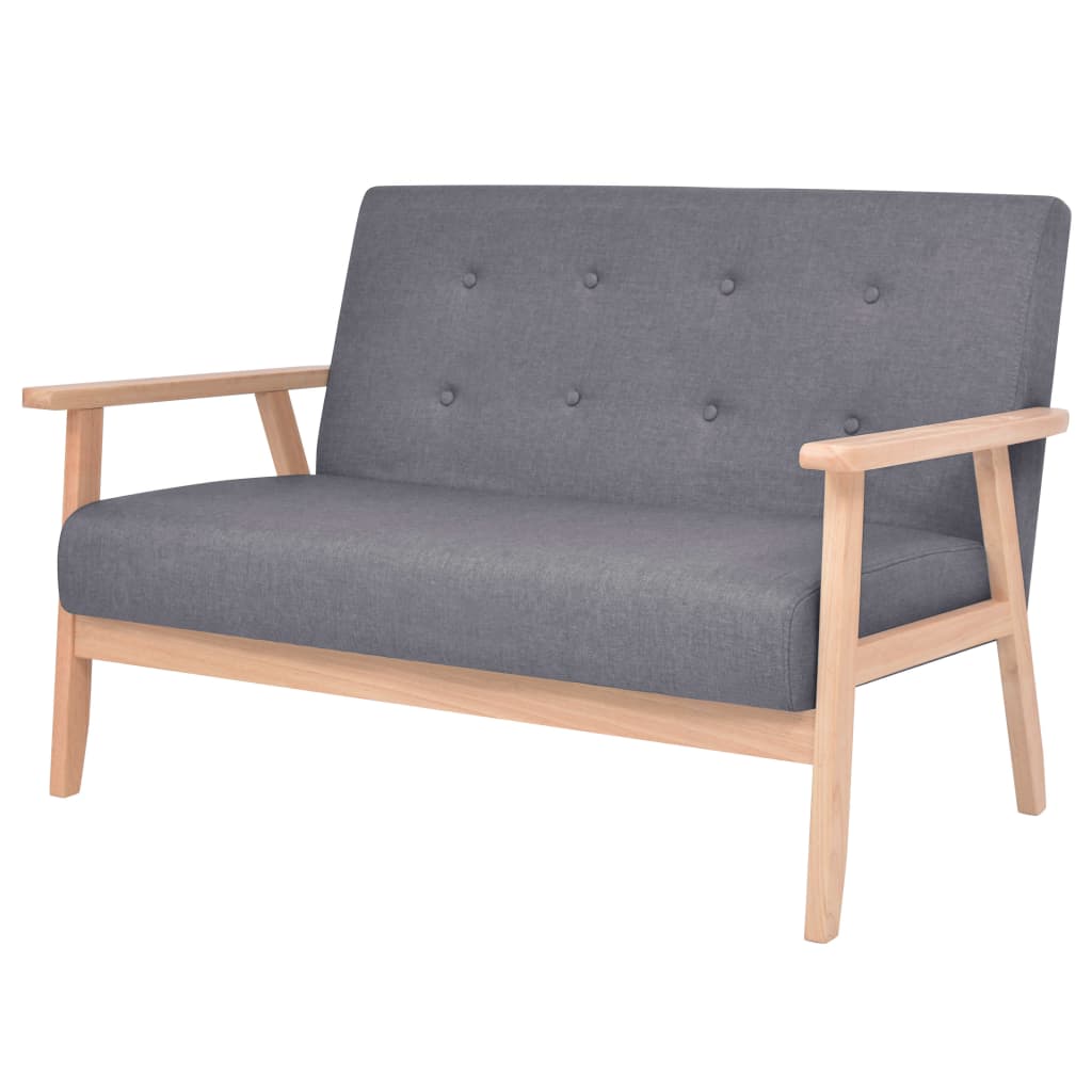 Juego de sofás de tela de 2 uds | sofá de salón | sofá de descanso color gris oscuro cfw575331