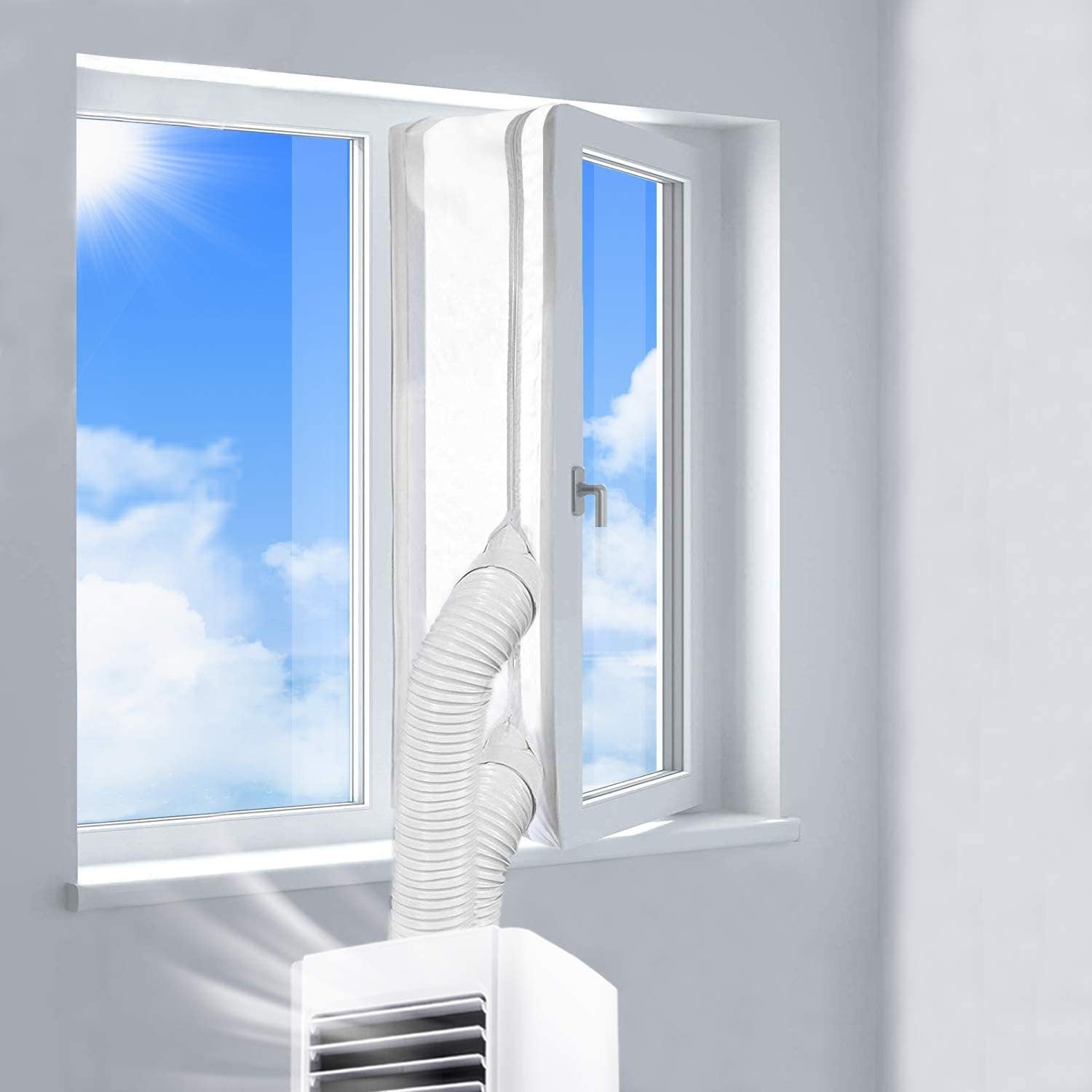 Unidad de sellado de ventanas para aire acondicionado portátil y secadora, kit de parada de aire caliente para todos los aires acondicionados móviles, - 2