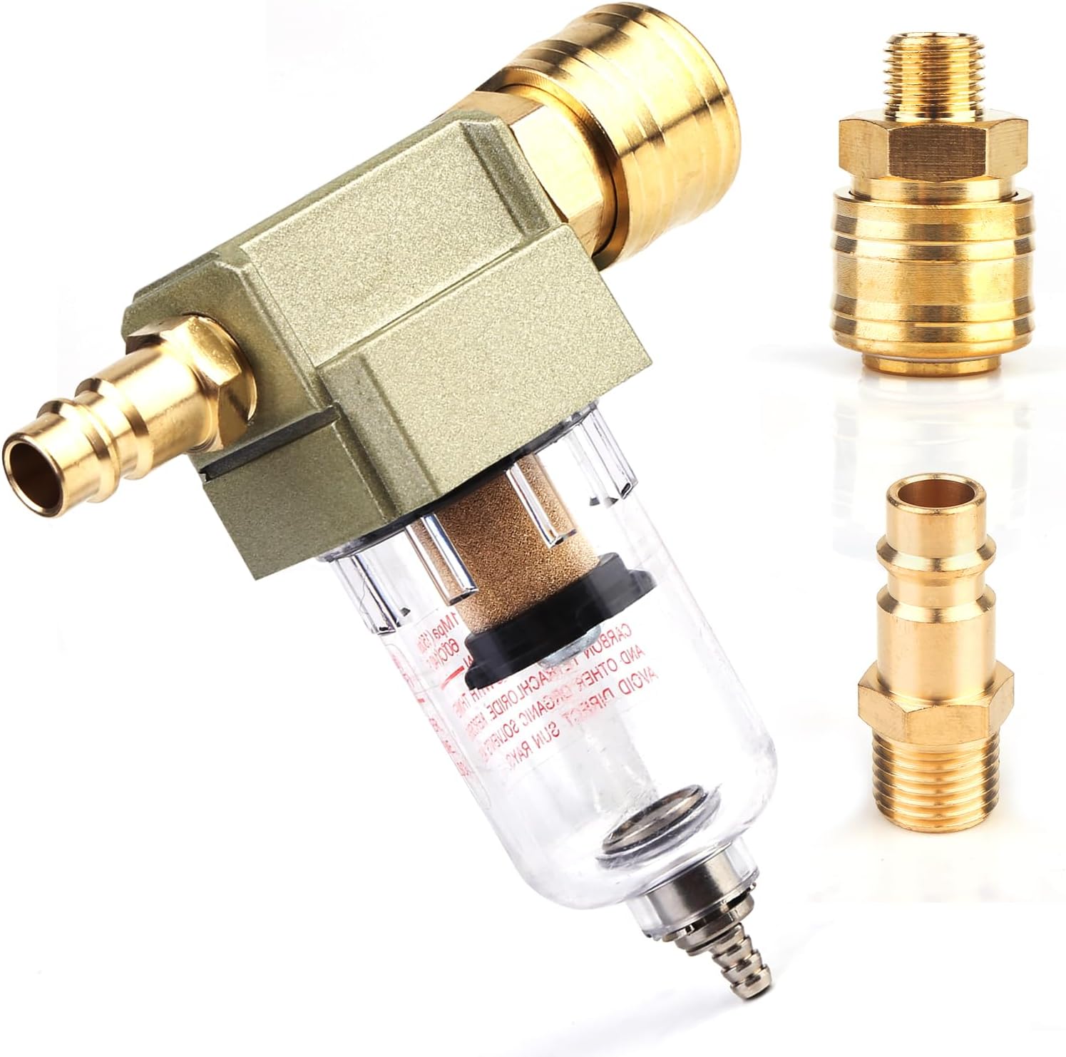 Filtre Régulateur D'Air Comprimé 1/2" BSP – Séparateur D'Eau & Huile Avec Manomètre, Robuste En Aluminium Pour Compresseur & Outils Pneumatiques