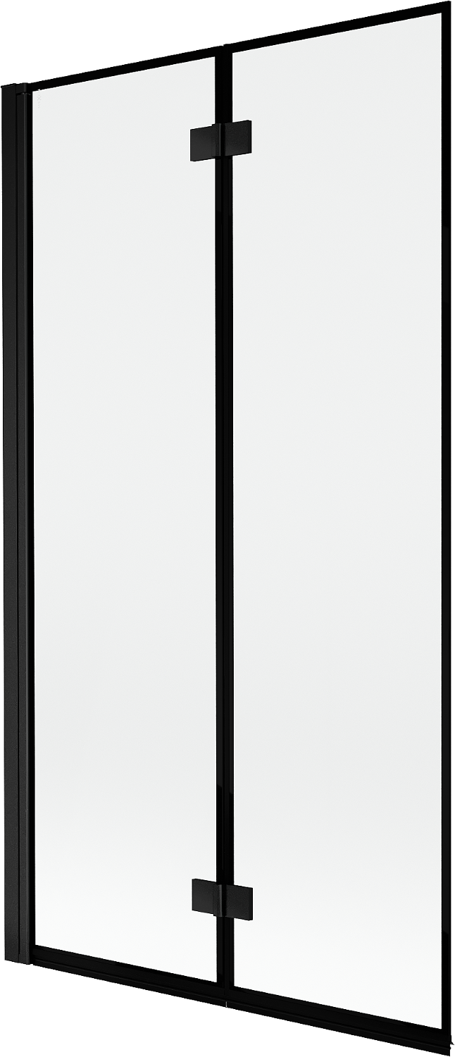 Mexen Mist parawan nawannowy 2-skrzydłowy lewy 100 x 150 cm, czarna ramka, czarny - 8A9-100-002-70-70-L