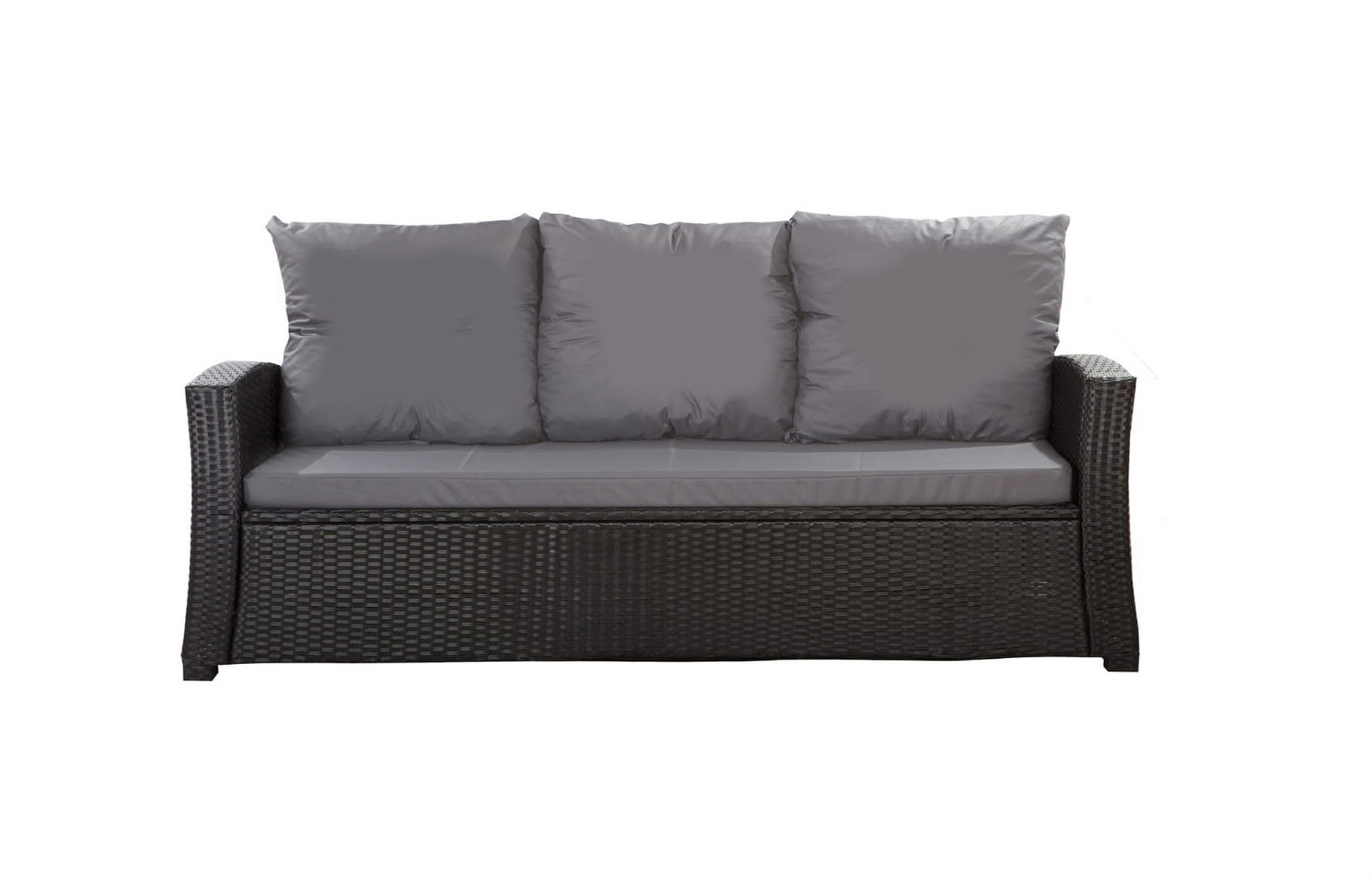 Lot coussins pour salon de jardin résine tressée 5 places, coussins pour canapé 168x50x7cm, coussins pour fauteuil de jardin 2x50x56cm Anthracite - 2