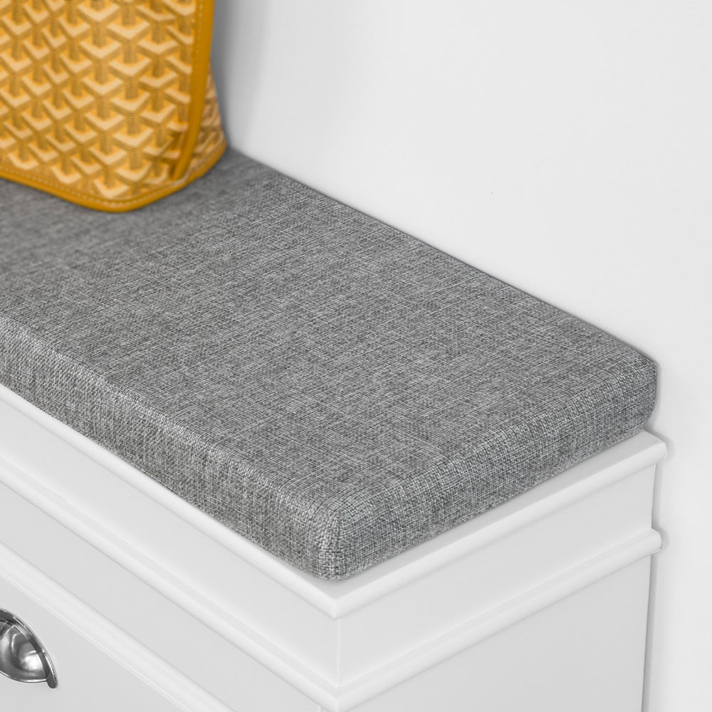 SoBuy Banc à Chaussures Meuble à Chaussures avec Coussin Rembourré, 1 attatant, 4 Paires, Blanc, FSR82-K-W - 4