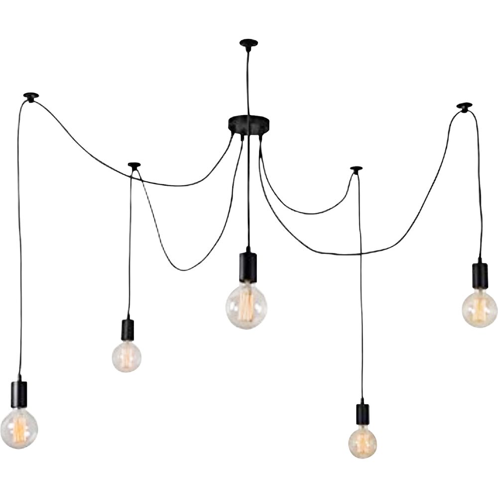 Lampa wisząca Fix czarna 5xE27x60W wym: 100 x 150 x 150 cm metal Lucide