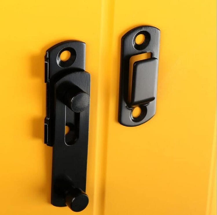 Loquet de porte en acier inoxydable de haute qualité, adapté aux portes et fenêtres coulissantes, loquet de grange, extérieur et domestique (noir) - 5