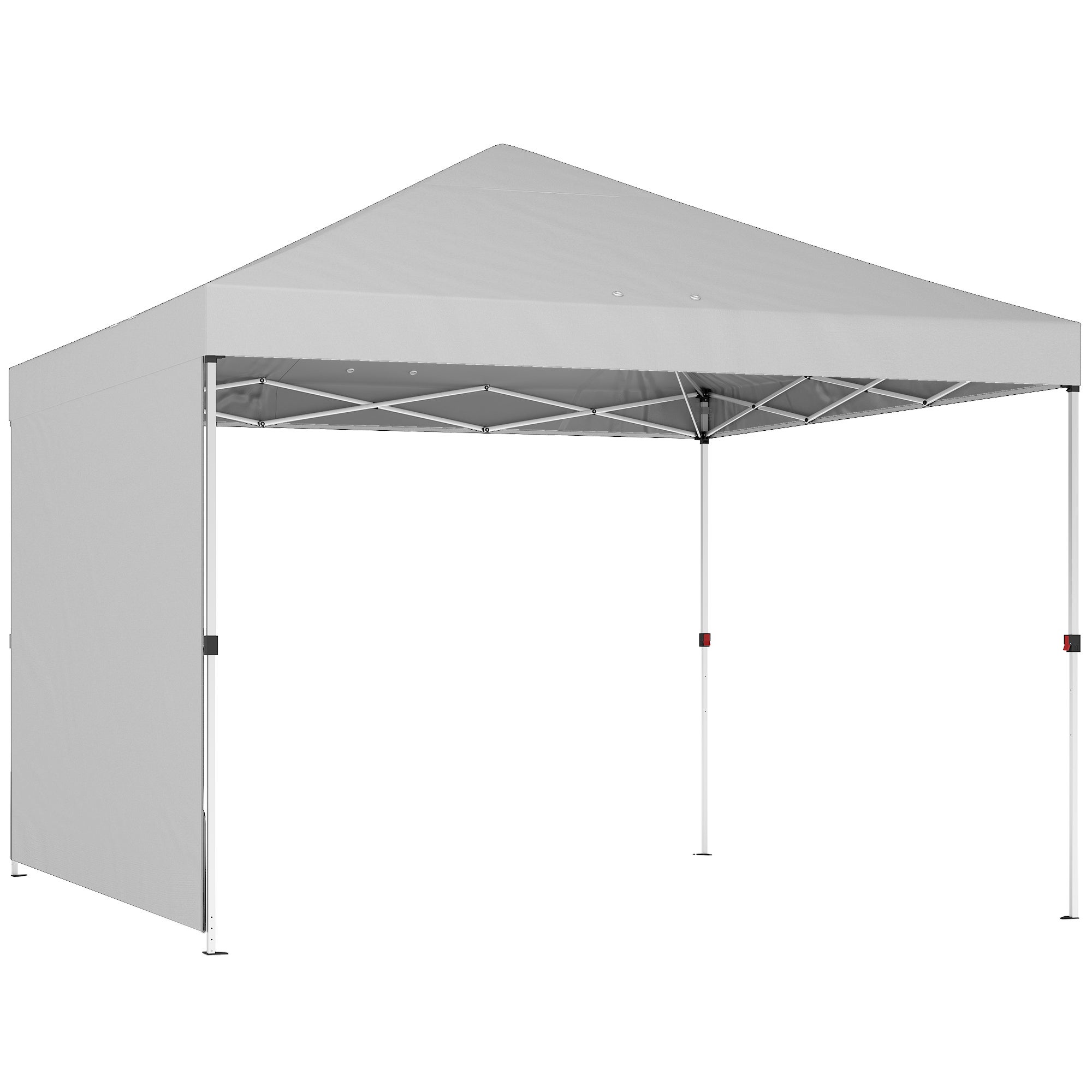 Carpa Plegable Outsunny Tela Oxford, Metal Blanco 293x293x270 cm - 2