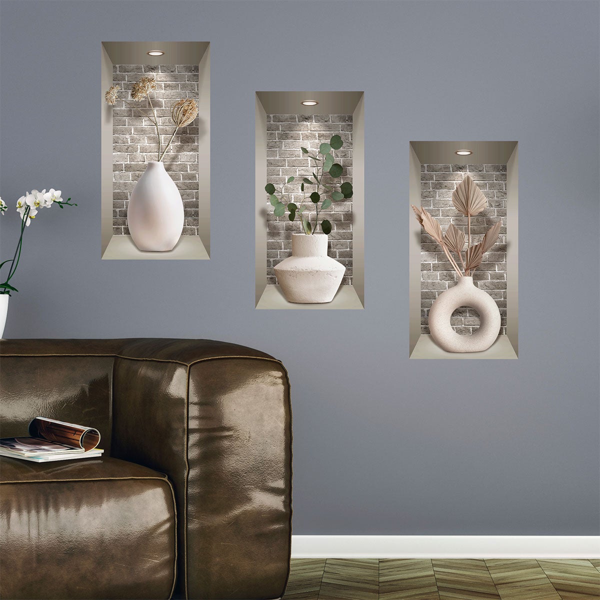 Adesivo 3D vasi e piante di design - Sticker adesivo - adesivi murali - 80x120cm - 5