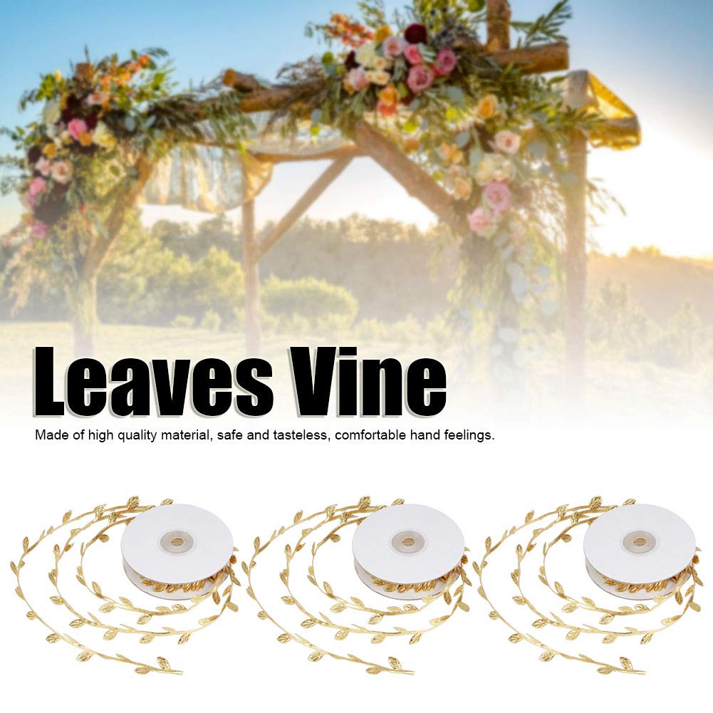 FEUILLES ARTIFICIELLES DE VIGNE ACCESSOIRE DE DÉCORATION DE MARIAGE ARTISANAL POUR MATERNELLE - VERT, ARGENT, OR 3,7 X 3,7 X - 5