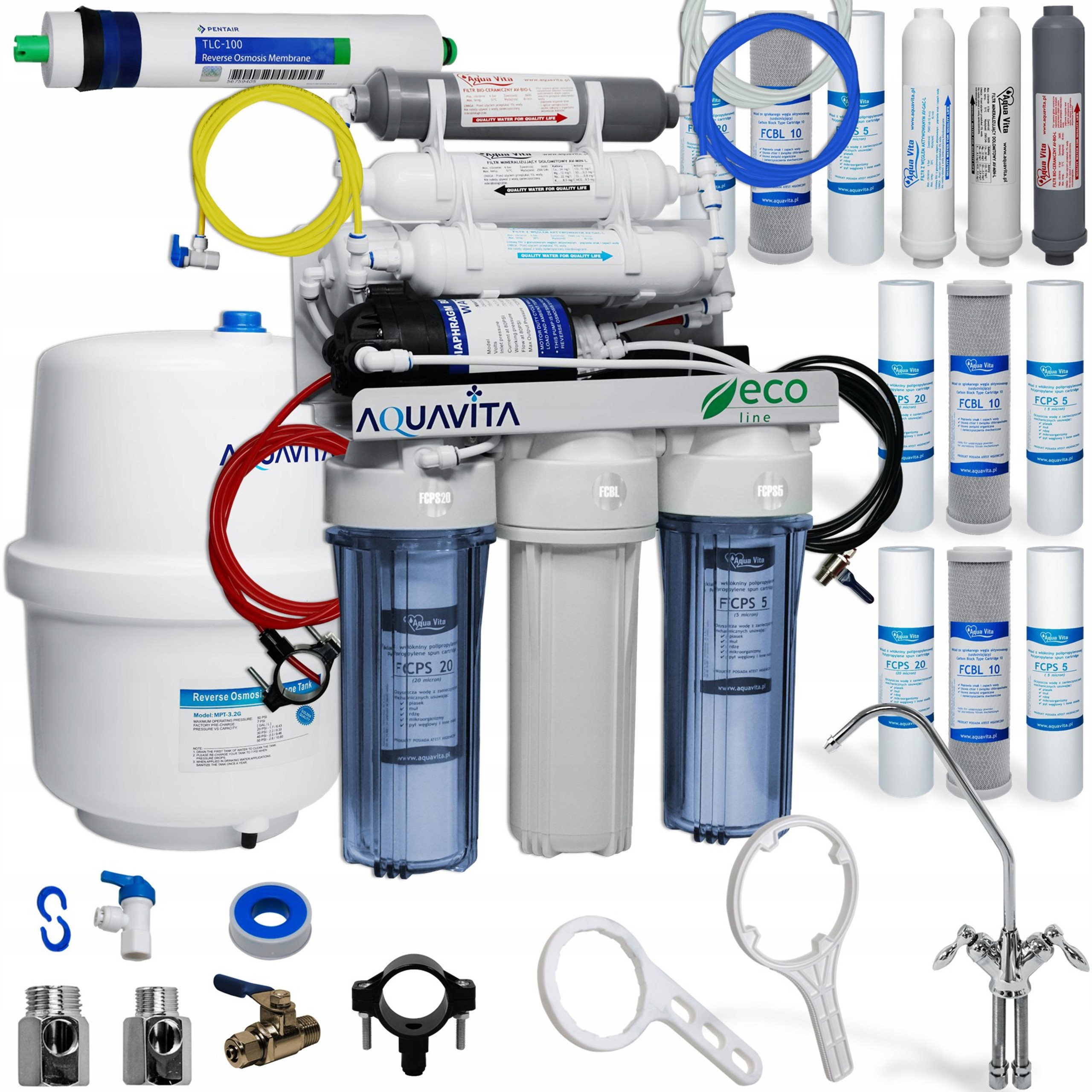 Ecosoft MO550MPECOSTD Filtre à Osmose Inverse STANDARD Avec Mineralisation Et Pompe