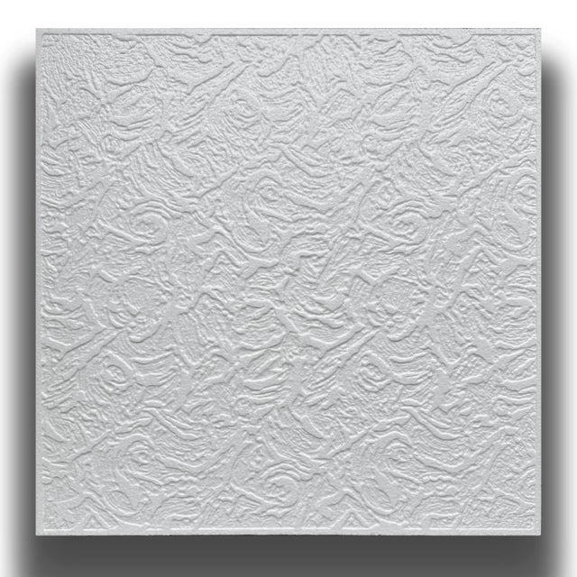 10 ou 20 m² (40 ou 80 pièces) de panneau décoratif de plafond en polystyrène compact 50x50 cm (1 cm d'épaisseur) LIZBONA - Pack de 10 mètres carrés