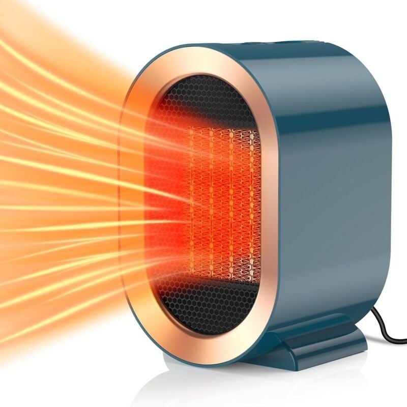 Nagrzewnica wentylatorowa 1200 W, 2 tryby, ogrzewanie elektryczne, przenośna, ceramiczna PTC, 3S, szybkie i ciche nagrzewanie, niebieska