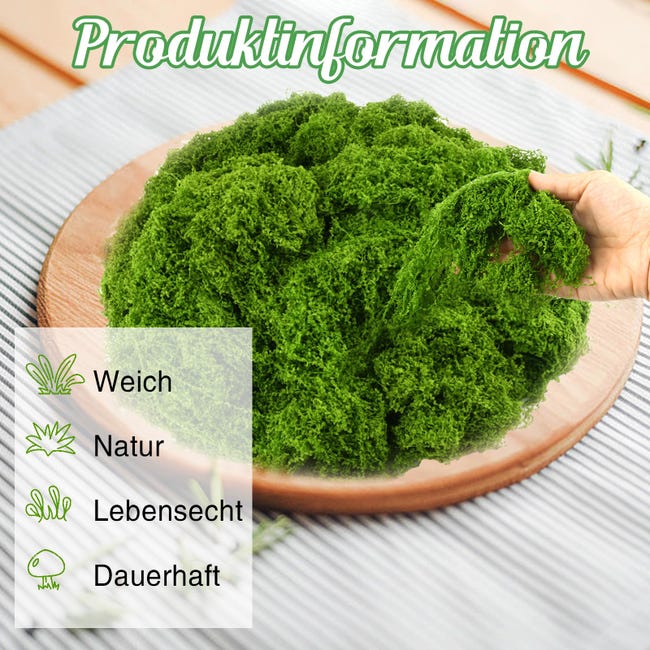 8 Quadrati Di Erba Artificiale - Muschio Verde 15x15 Cm, Per Decorazioni Giardino Fatato - Foto 9