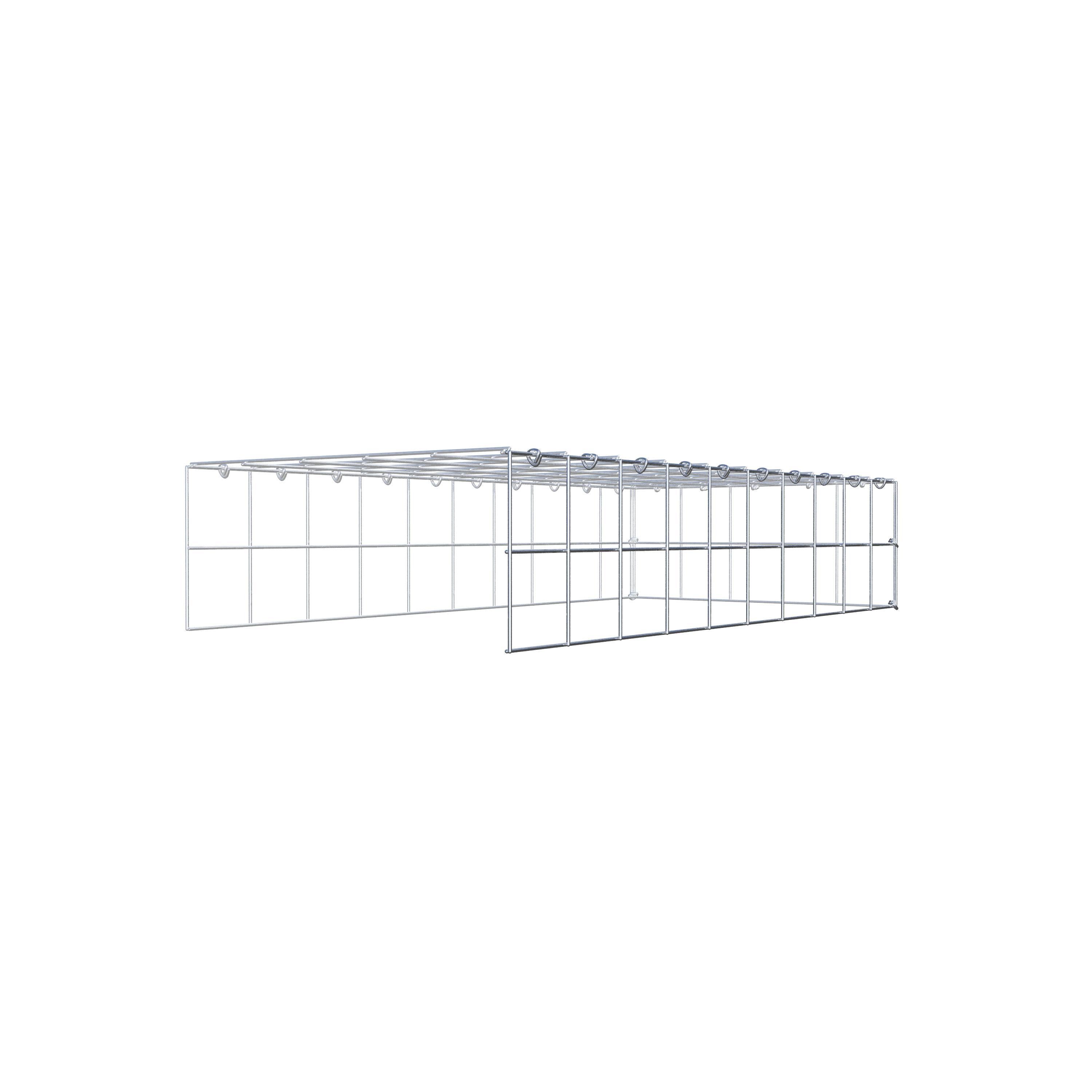 Gavión para ampliar y apilar, 100x20x50cm (LxHxP), malla 10 x 10cm, sin rejilla frontal ni inferior - 6