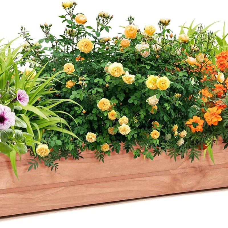 Podwyższona Skrzynka Ogrodowa z Drewna o Solidnej Konstrukcji do Uprawy Warzyw, Kwiatów, Skrzynka na Kwiaty na Taras/Ogród, 90 x 18 x 15 cm