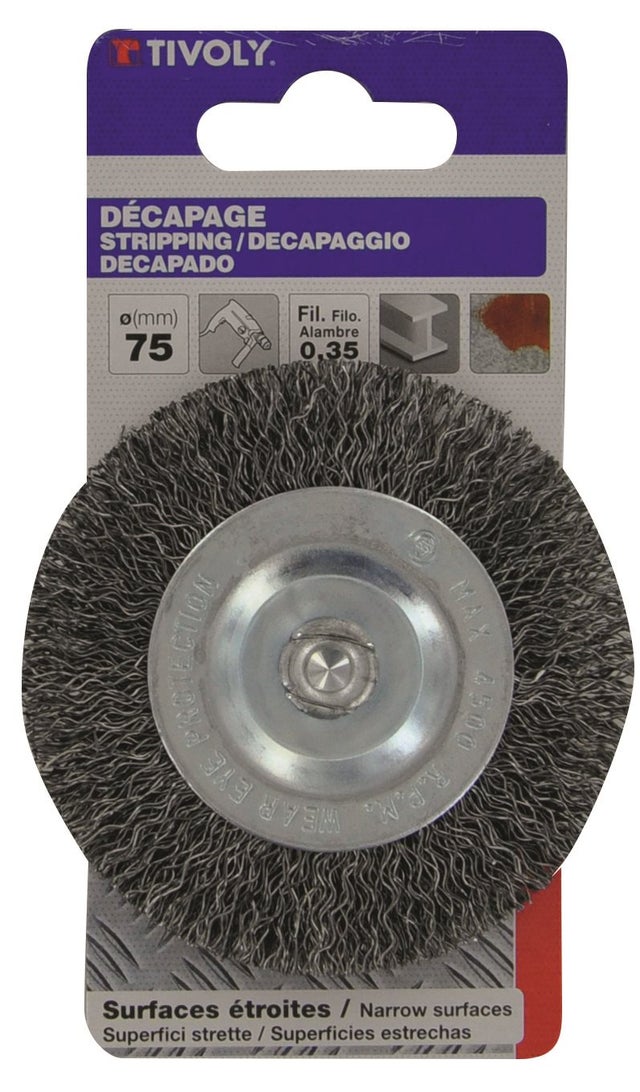 Brosse circulaire perceuse pour métal TIVOLY, Diam.75 mm