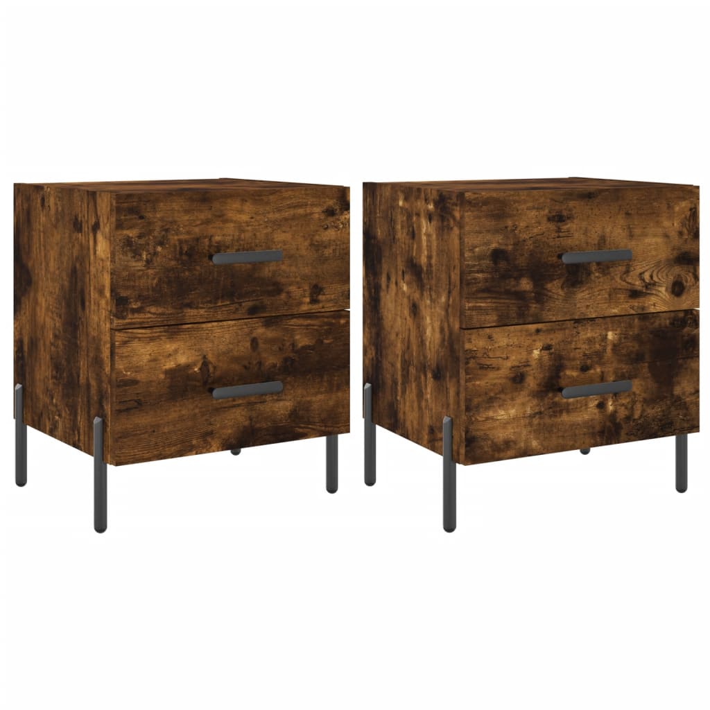 Maison Exclusive - Tables de chevet 2pcs chêne fumé 40x35x47,5cm bois d’ingénierie - 2