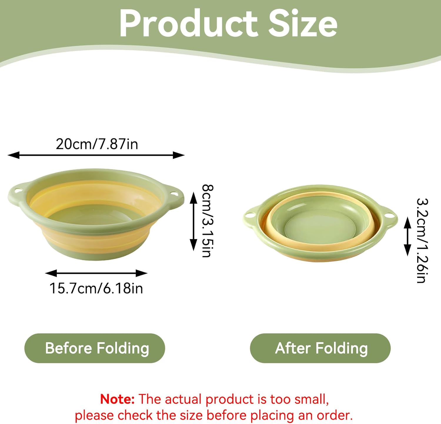 (Vert) Lavabo à Vaisselle Pliable, Bassine Pliable Bassine Plastique Panier Linge Pliable Petite Bassine Camping Lavabo Lavage Pour Les Voyages En Ple - 3