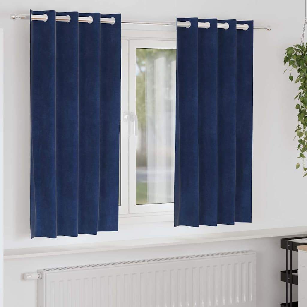 Zasłony zaciemniające 2 pcs Ciemnoniebieski 140 x 175 cm vidaXL