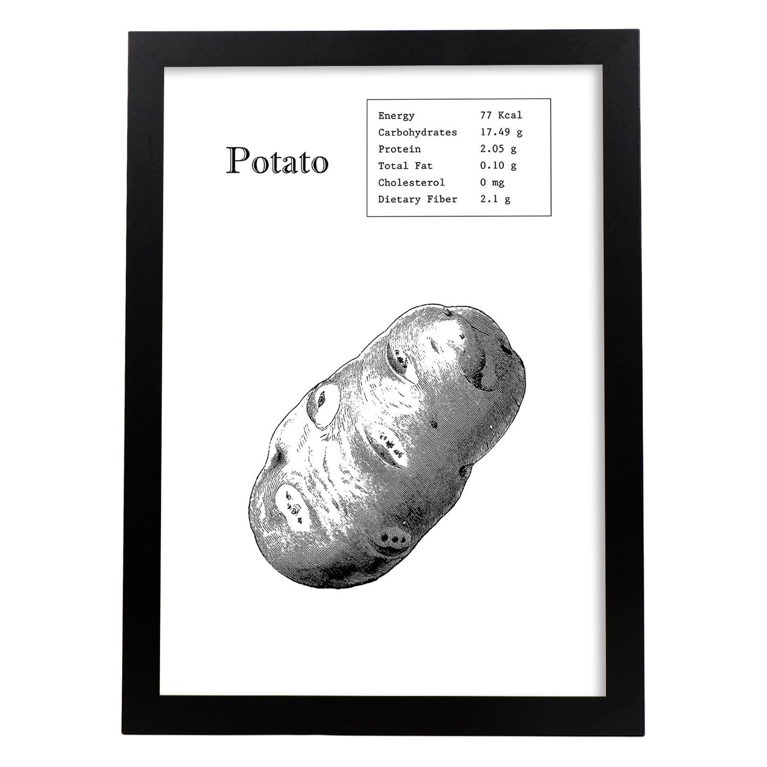 Poster De Potato. Láminas De Frutas Y Verduras En Ingles. Sin Marco ...