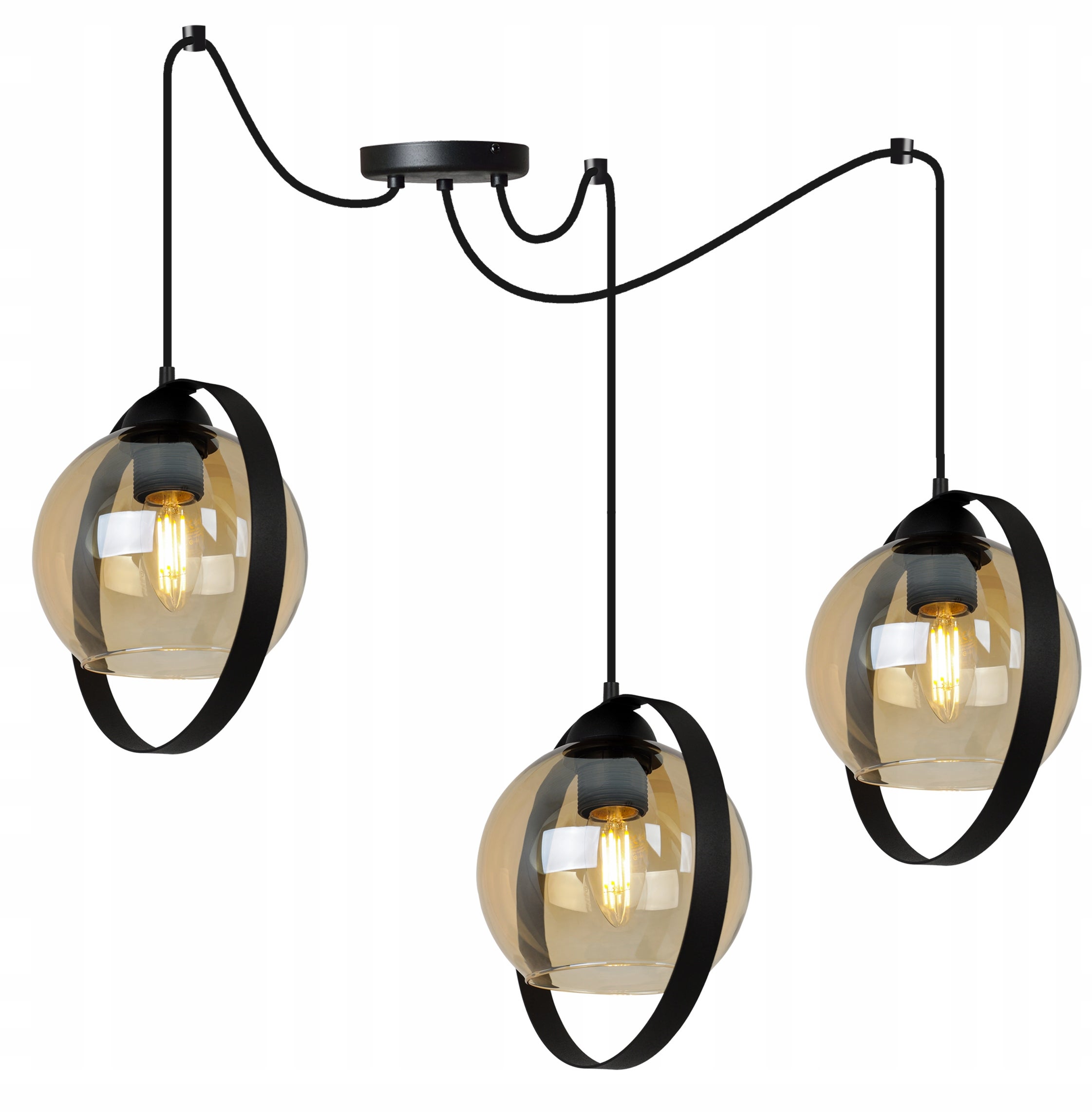 Lampa suspendată Light Home LH 3x E27 abajur inel miere modernă