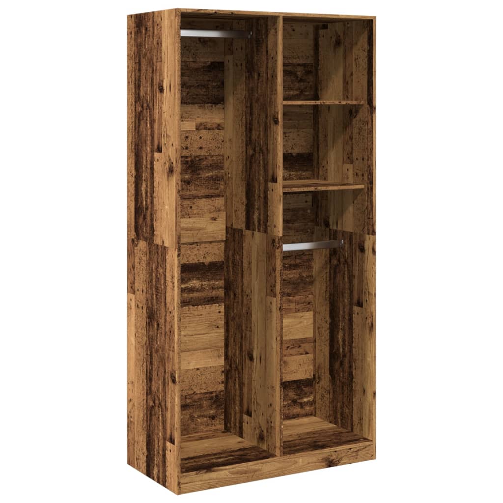 Garderobe Armoire de rangement vieux bois 100x50x200 cm bois d