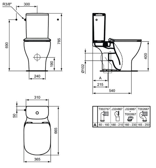 Pack Wc Taille Lunette Wc Pack WC à Poser Meridian Cuvette Confort