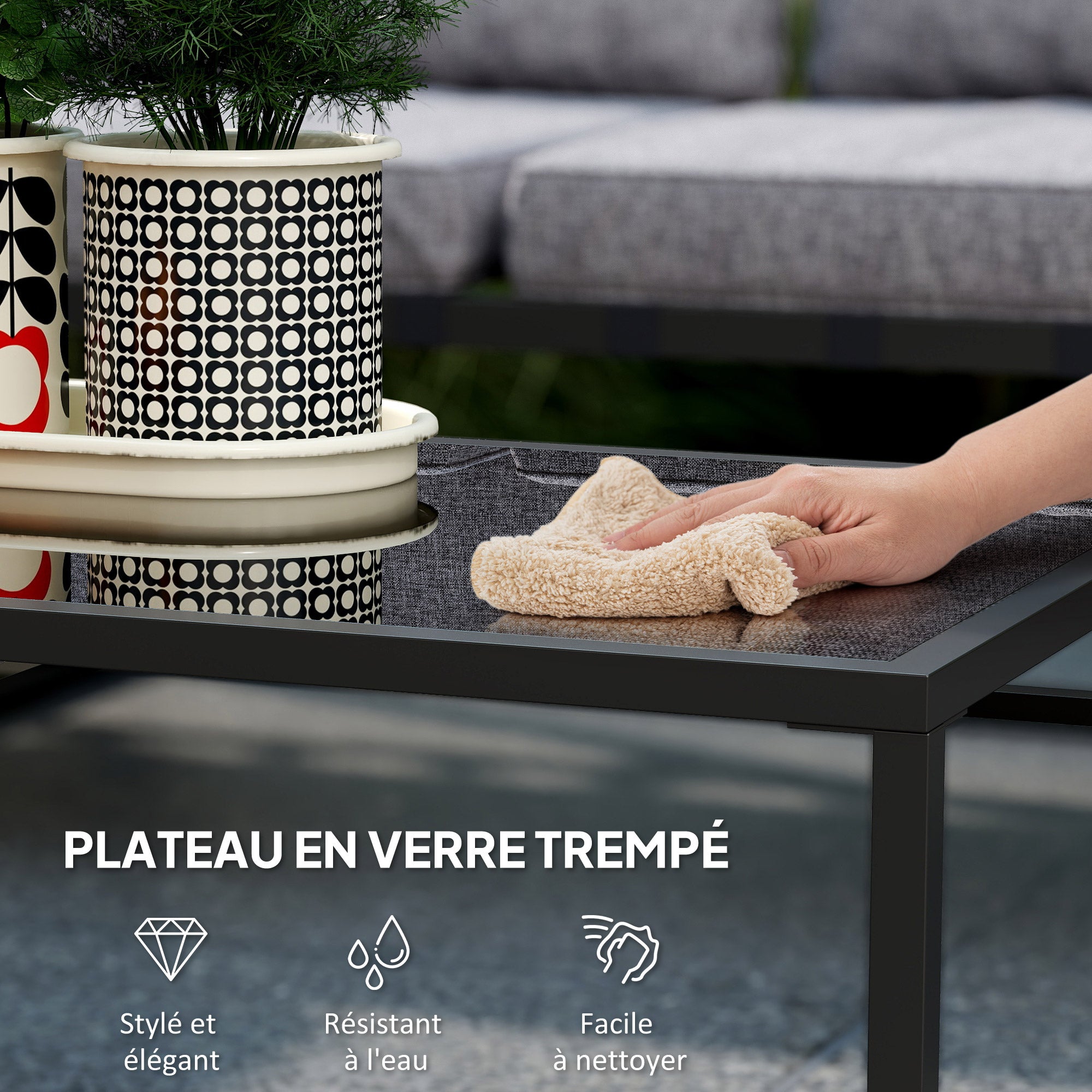 Salon de jardin extérieur Acier Outsunny - 7