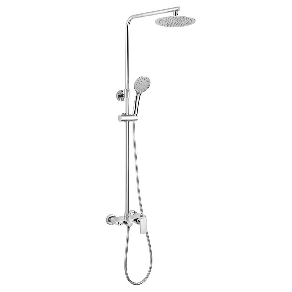 Kibath Colonne de douche ronde monocommande 79-125 cm DUA finition chrome brillant en laiton - 7