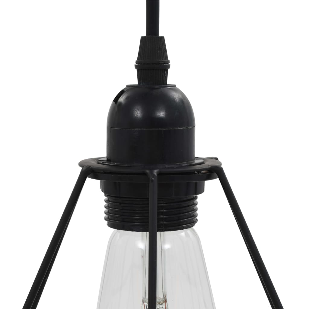 Plafonnier avec design de diamant Noir 3 ampoules E27 vidaXL - 6
