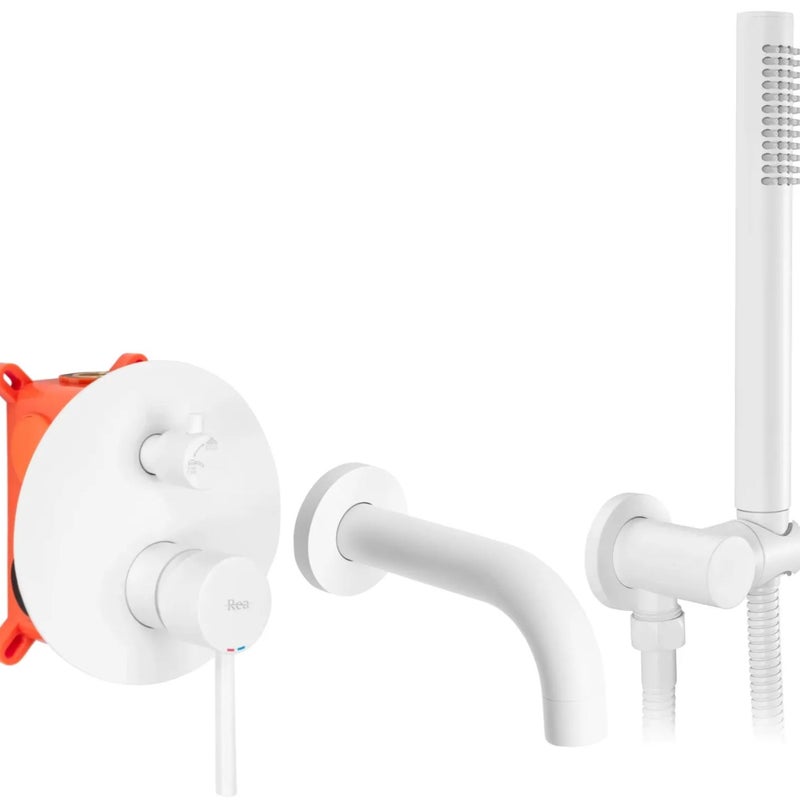 Bateria wannowa podtynkowa Rea Lungo Biała + Box