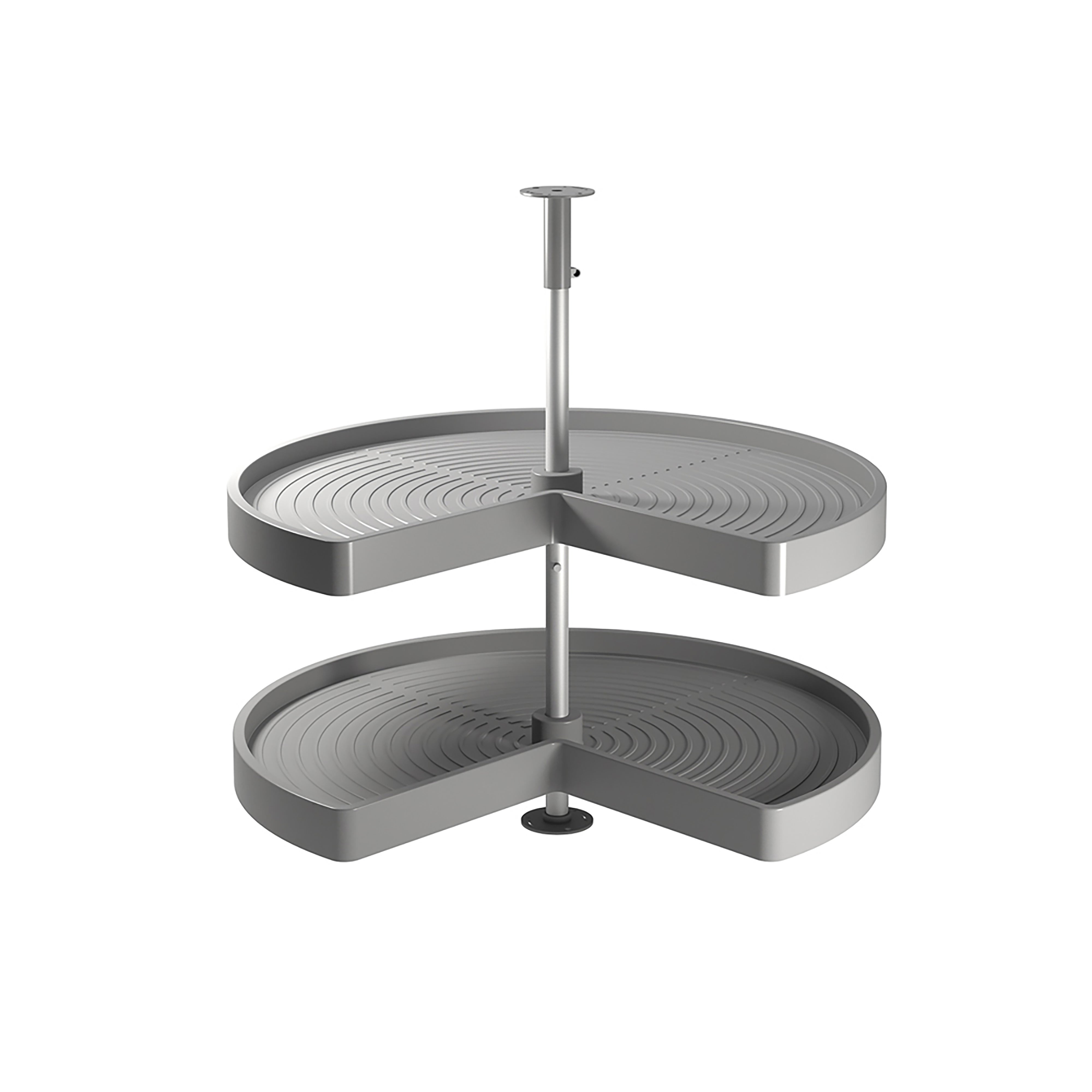 Emuca Komplet półek obrotowych 3/4 Shelvo, do modułu 800 mm, Plastik i Aluminium, Szary