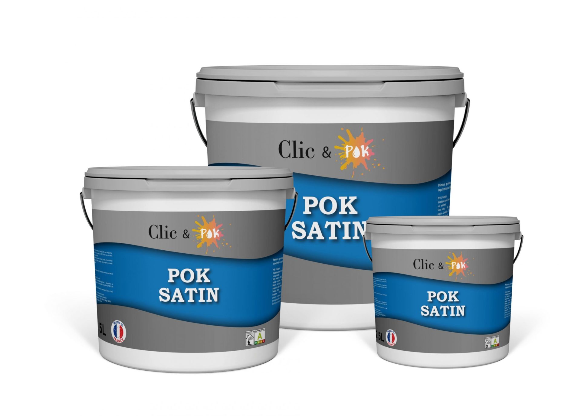 POK SATIN : Peinture Satin Lessivable Rouge feu 100m² - 10L - 4