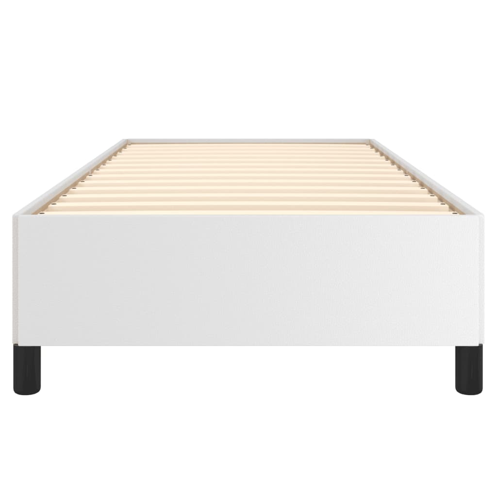 Cadre de lit sans matelas, similicuir blanc, pour la chambre, 90 × 190 cm - 5