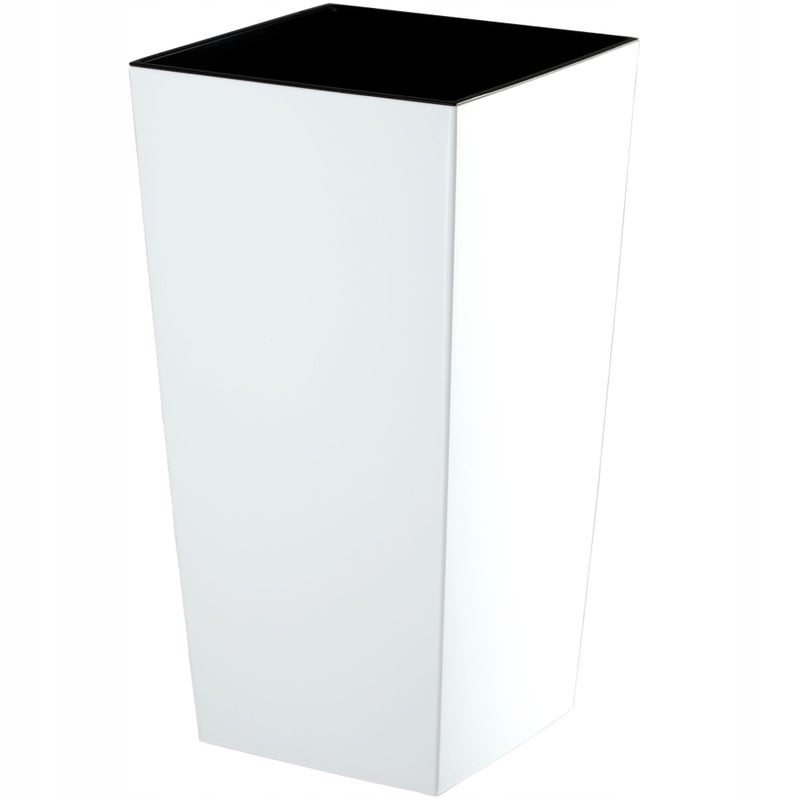 DONICZKA DONICA OGRODOWA + WKŁAD 18x36 cm WYSOKA DUŻA BIAŁA POŁYSK KWIATY