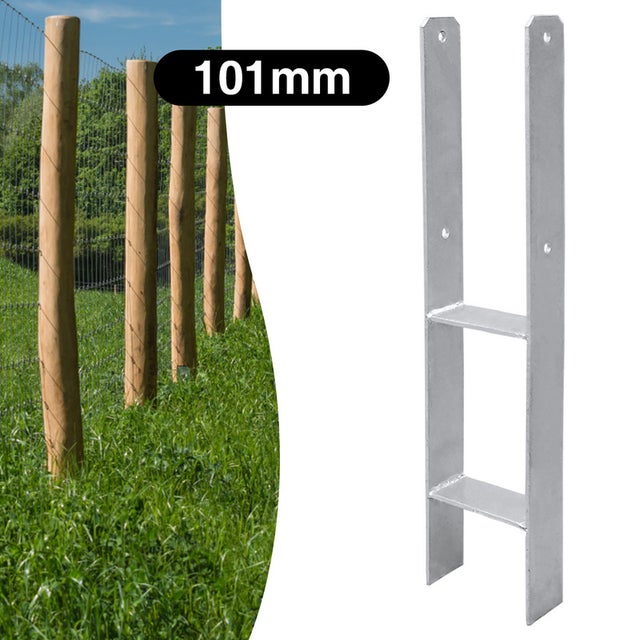 2 Piezas Soporte en H para Poste Forma de Ancla en H Duradero para Cocheras Cercas 101MM