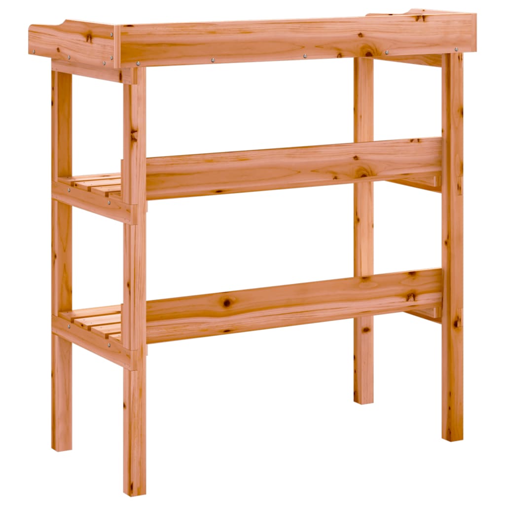 Jardinière | Table à plantes avec étagères marron 78x38x82,5cm bois de sapin CFW75514 - 6