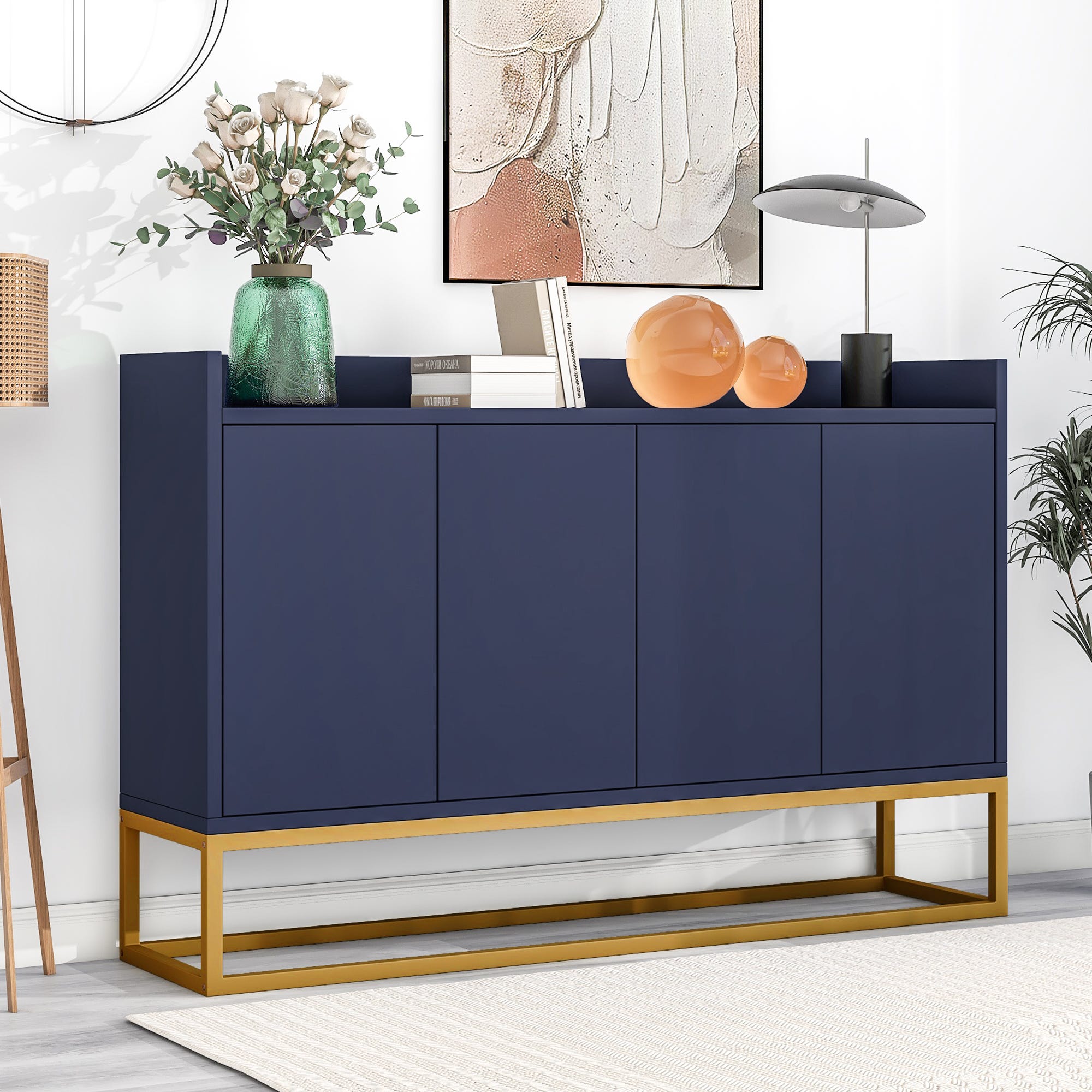 Credenza moderna minimalista con ante e mobile buffet senza