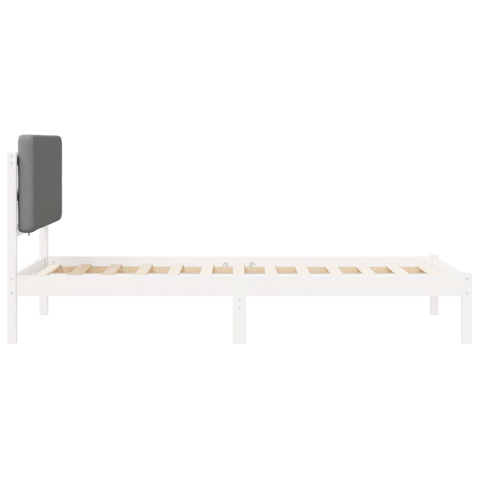 Cadre de lit avec tête de lit rembourrée gris clair, 75 × 190 cm - 6