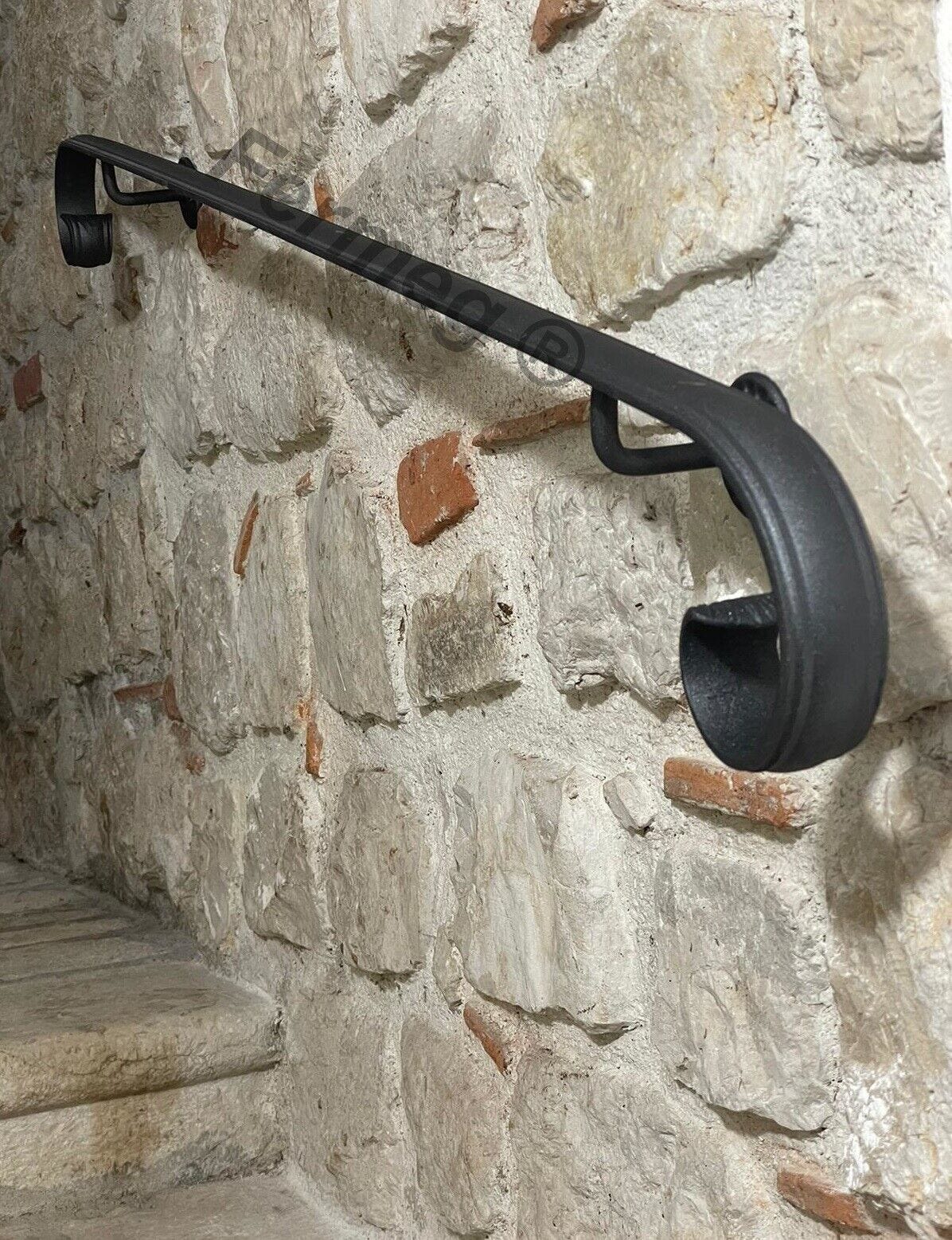 Corrimano In Ferro Battuto Modello Certosino - Lunghezze 50-400cm, Nero Antracite, Made In Italy - Foto 7