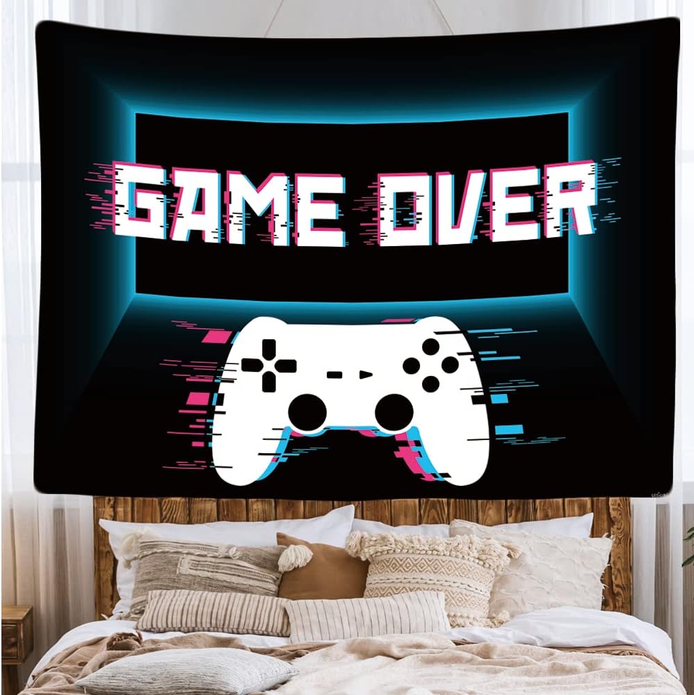 Dekoracyjna tapeta ścienna do sypialni (200 x 150 cm) - Monitor Game Over Controller - Tapeta materiałowa - Estetyczna tapeta ścienna - Dekoracja pan - 2