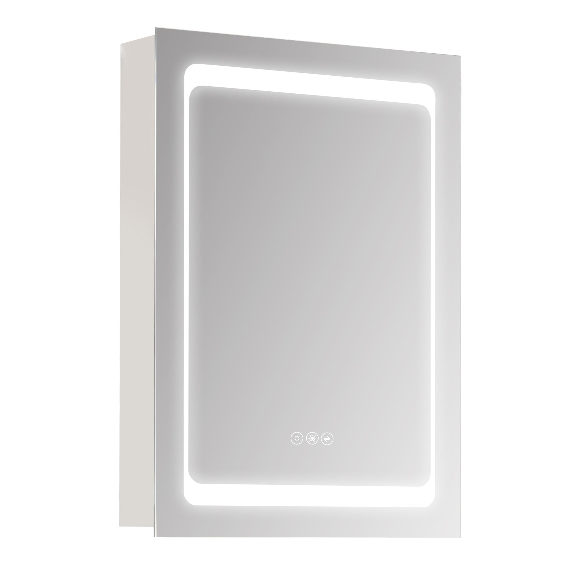 Armoire Salle De Bain Avec Miroir Et LED - 50x70x15 Cm, 3 Couleurs De Lumière, Rangement Pratique