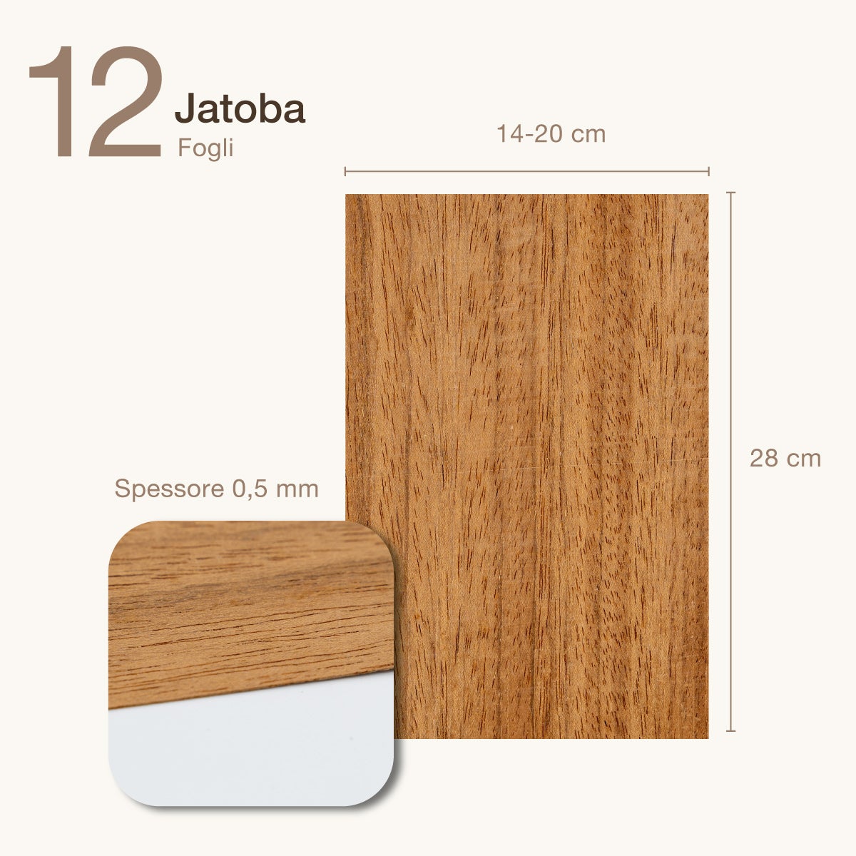 12 FOGLI DI IMPIALLACCIATURA IN LEGNO DI JATOBA - 2
