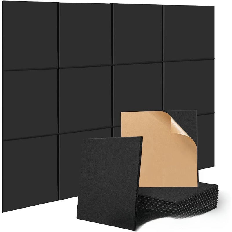 12 piezas de tableros de fieltro de 30*30 cm, pegatinas autoadhesivas para pared, tablón de anuncios - tablón de anuncios de oficina - negro