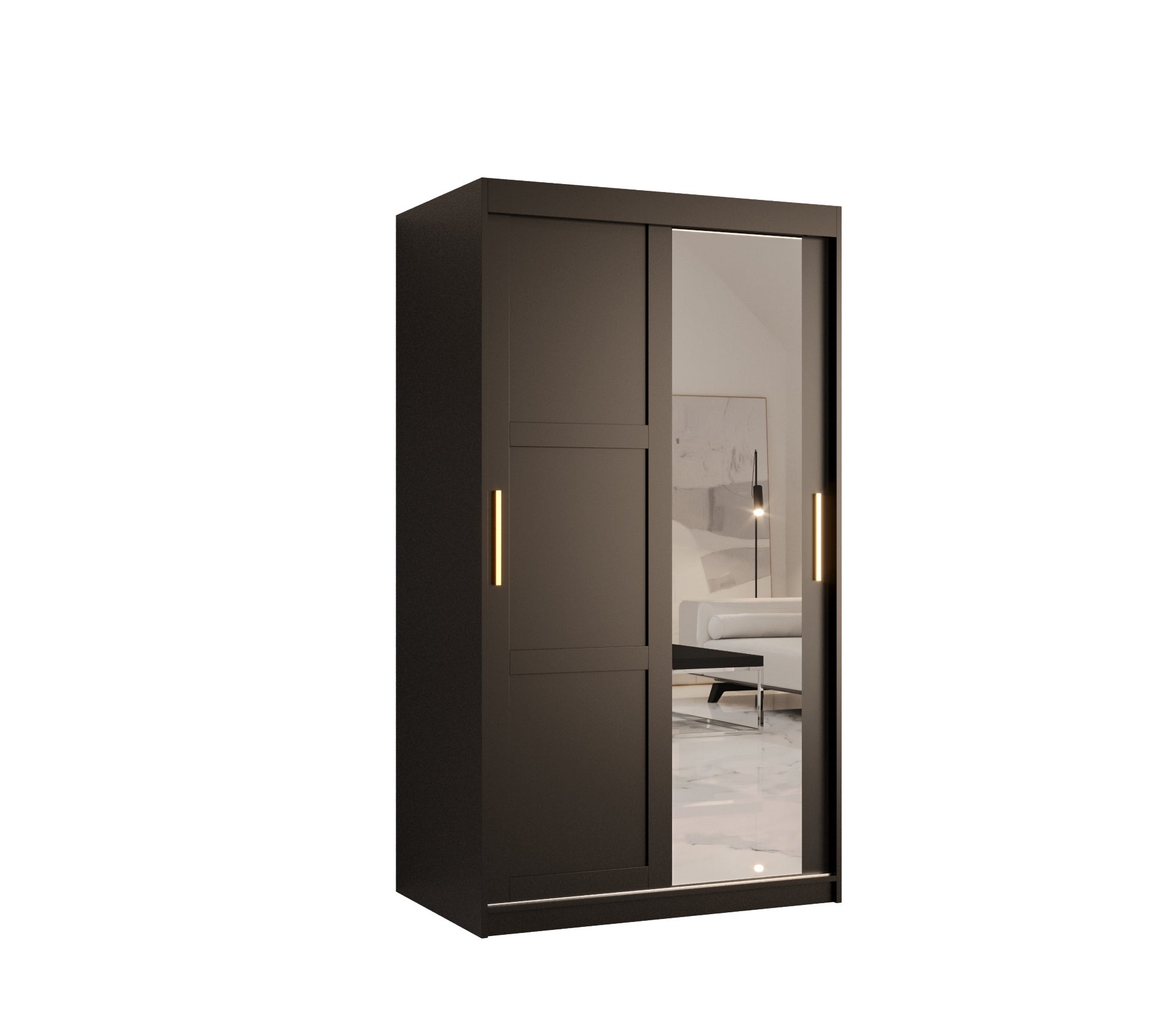 Szafa przesuwna garderoba RAMIRO 2 100 x 62 x 200 cm Czarny - Abiks Meble