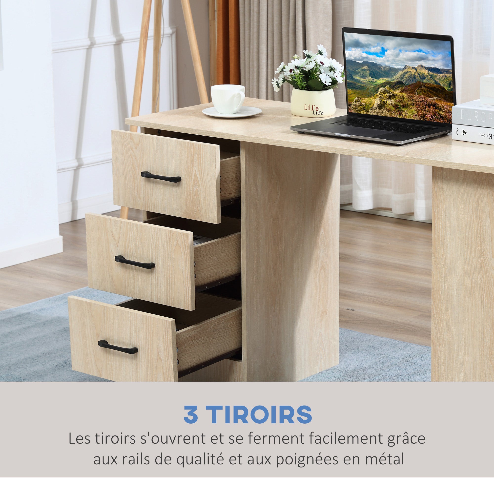 Bureau informatique Panneaux de particules HOMCOM - 5