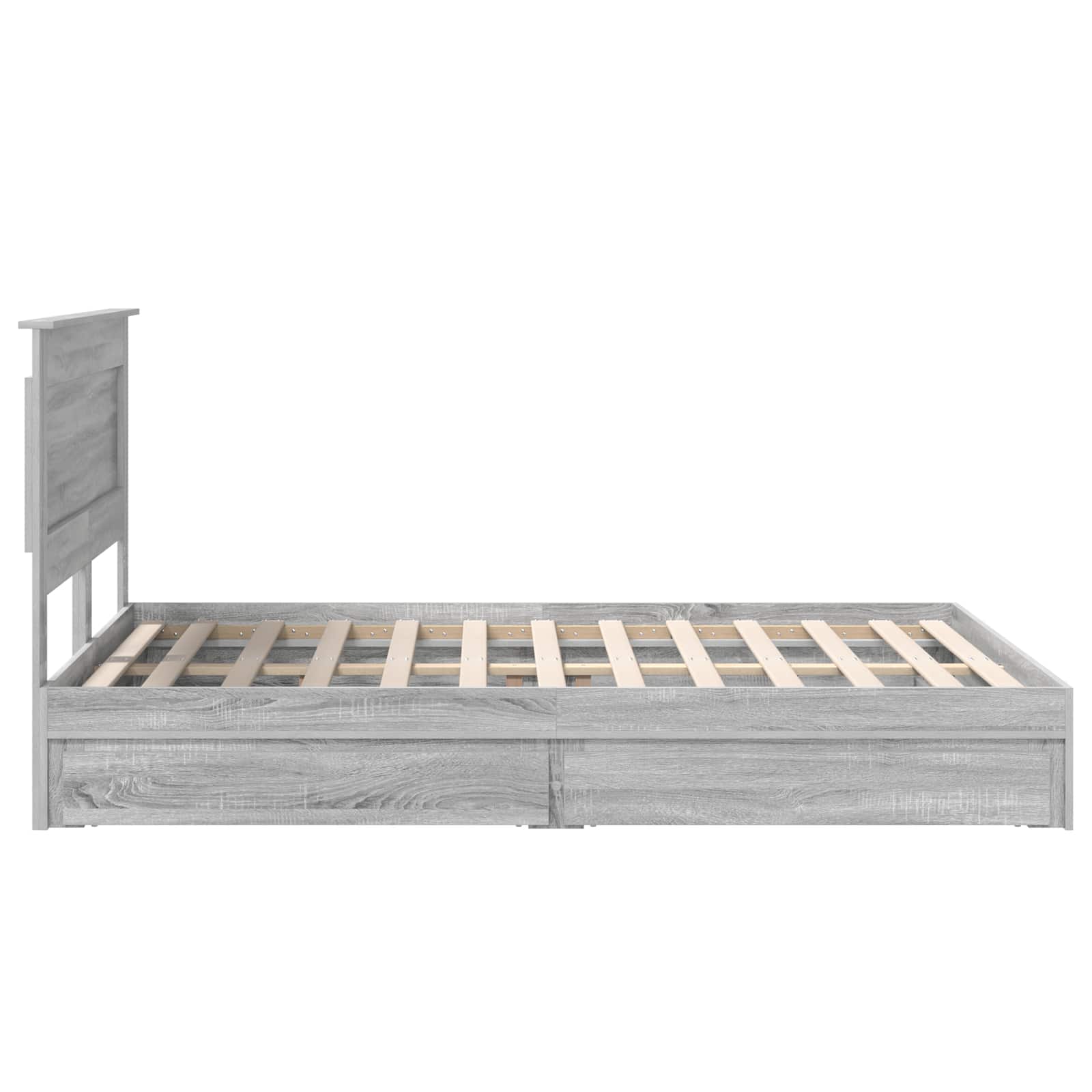 Lit de rangement gris 140 x 200 cm en panneau de bois - 9