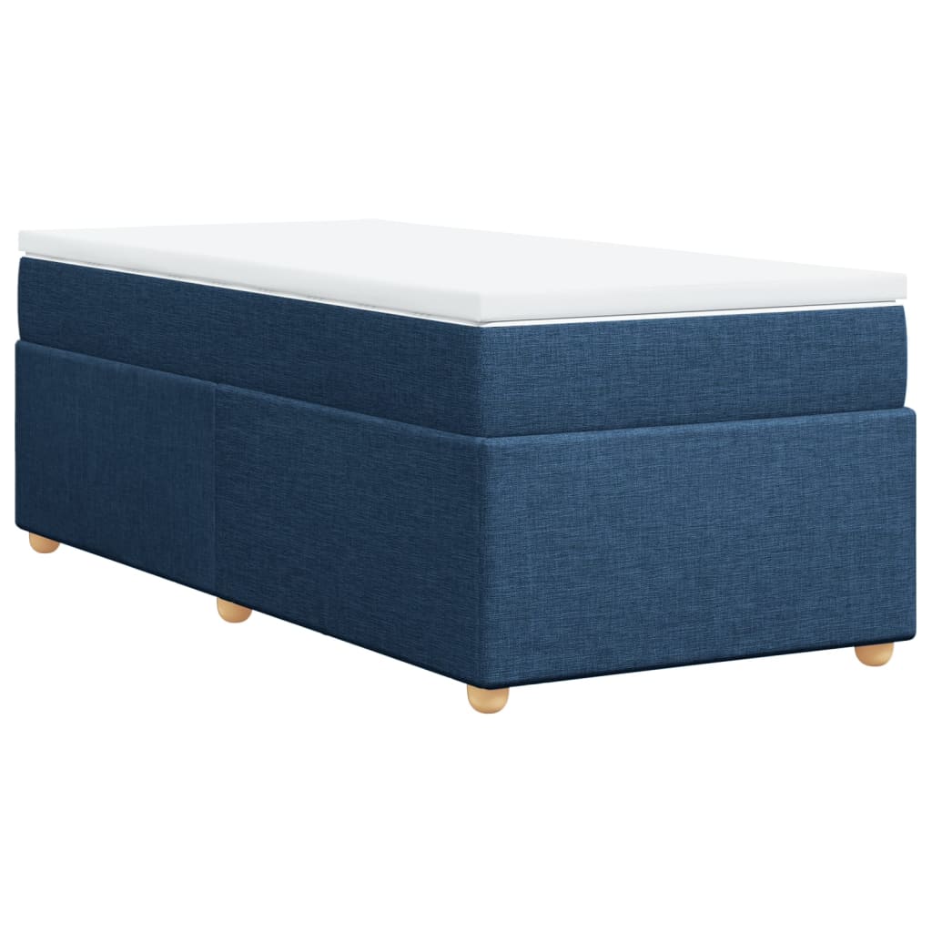 Sommier à lattes de lit avec matelas Bleu 100x200 cm Tissu - 2