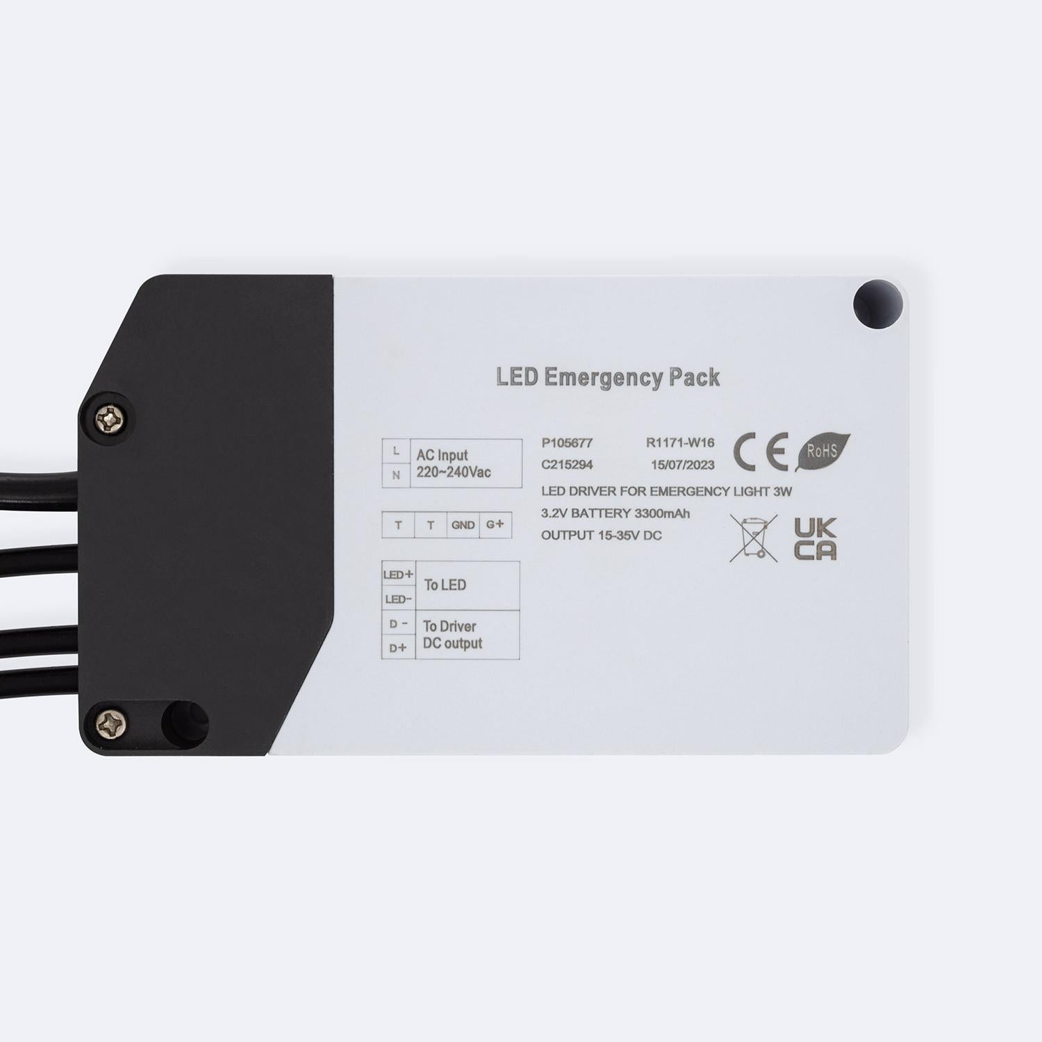 Ledkia Driver con Batería para Luminarias LED de Emergencia 15-35V DC ...
