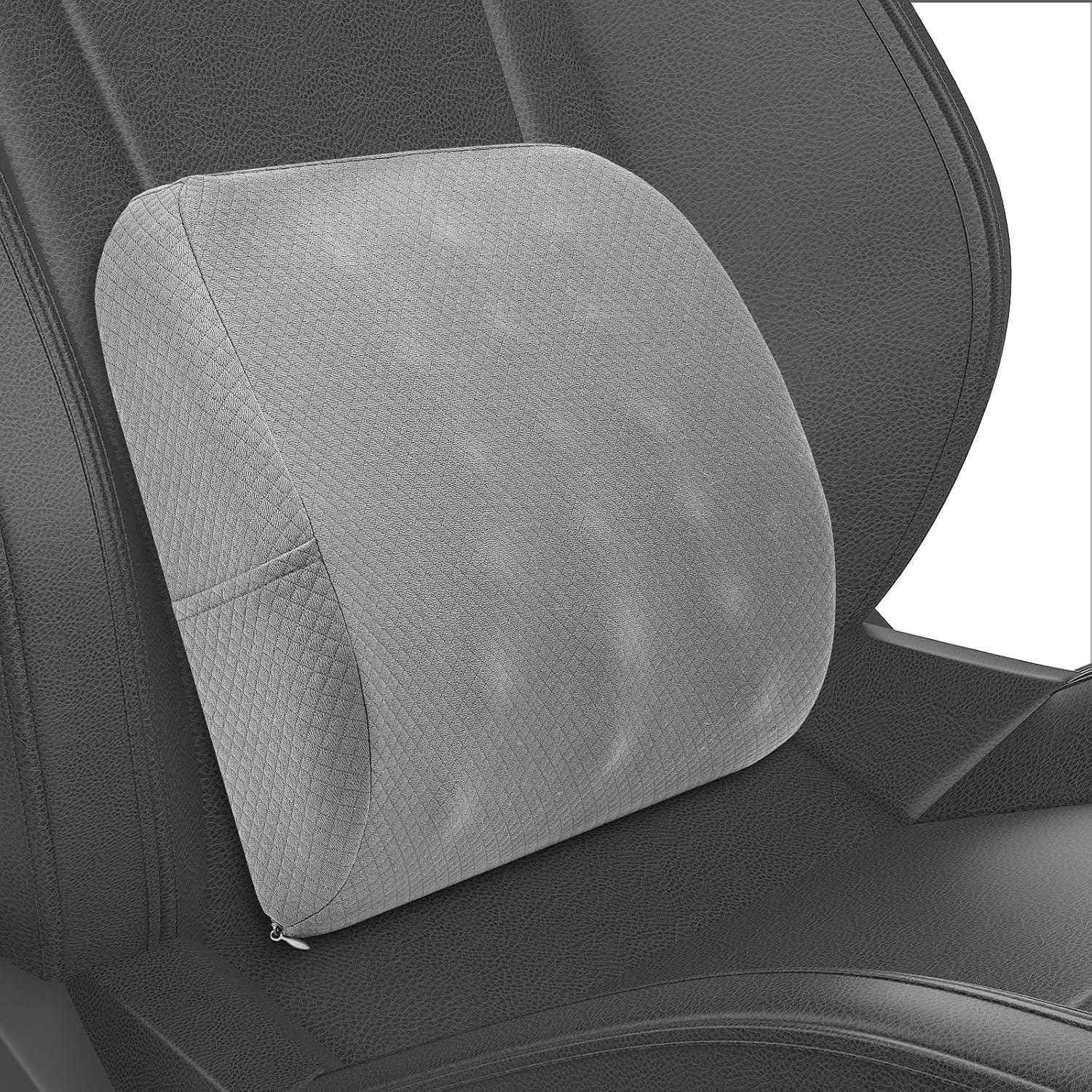 Cuscino Lombare In Memory Foam Per Auto, Ufficio E Divano - Supporto Ergonomicamente Progettato Per Alleviare Mal Di Schiena E Sciatica - Grigio