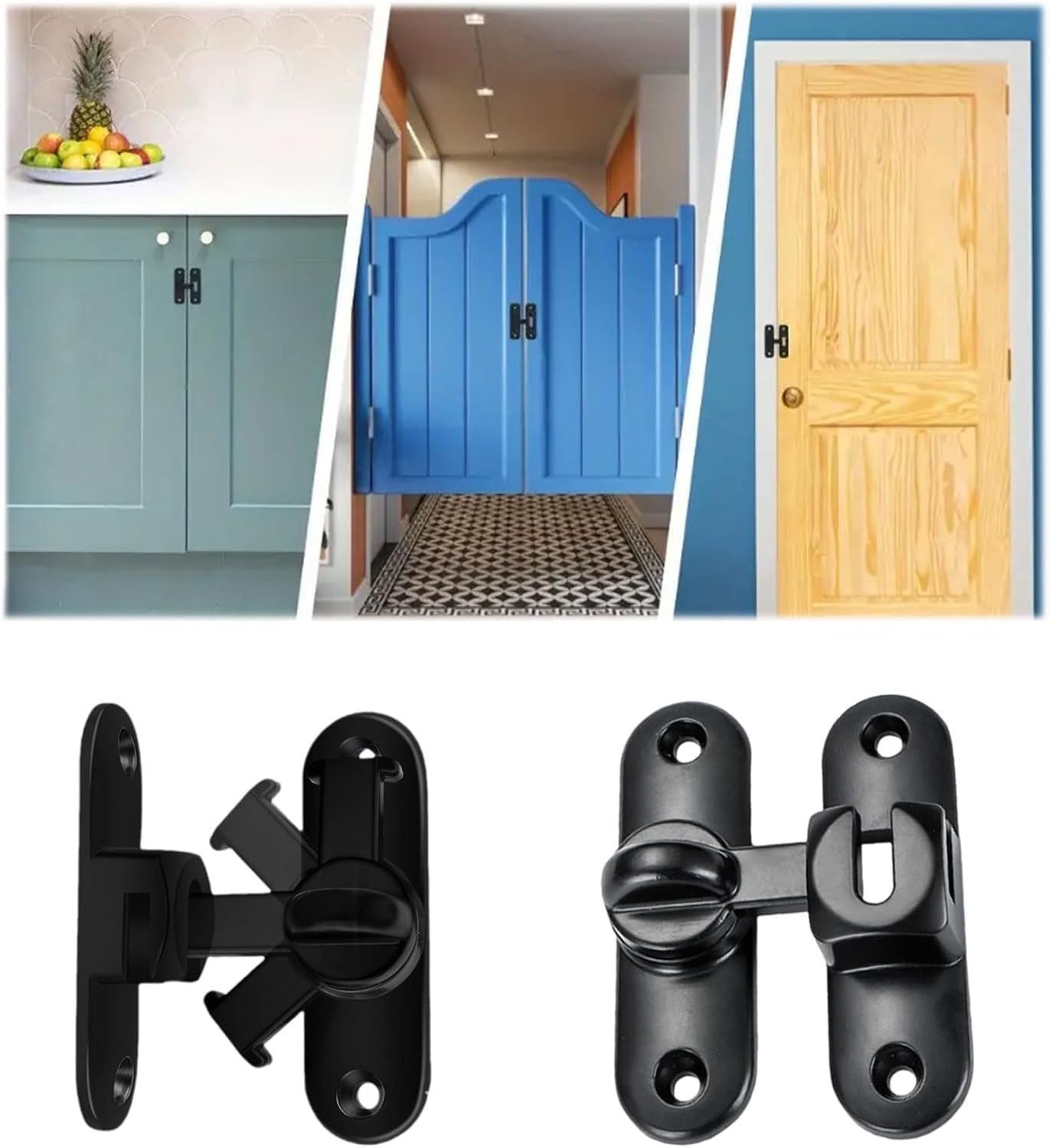 Verrou Pour Porte Coulissante - Blocage 90°/180° - Modèle Pd0040B - Noir - Neuf Sous Emballage